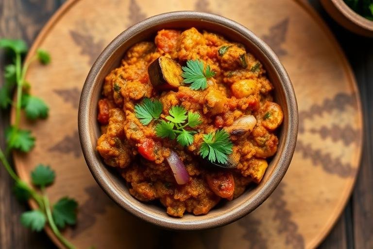 Halal Indian Style Baingan Bharta (Tandoor Style)