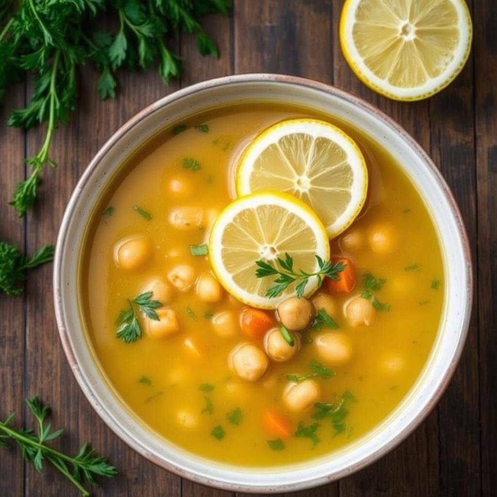 Halal Chickpea and Lemon Orzo Soup