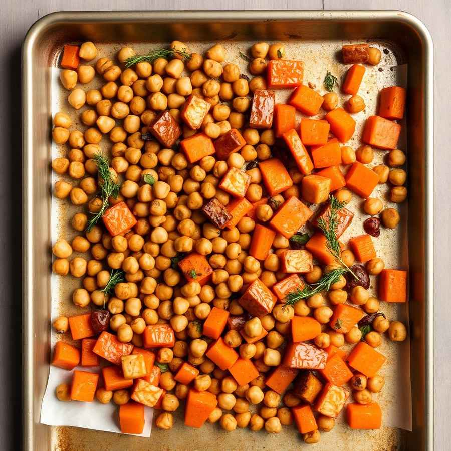 Halal Chickpea and Roasted Carrot Sheet Pan