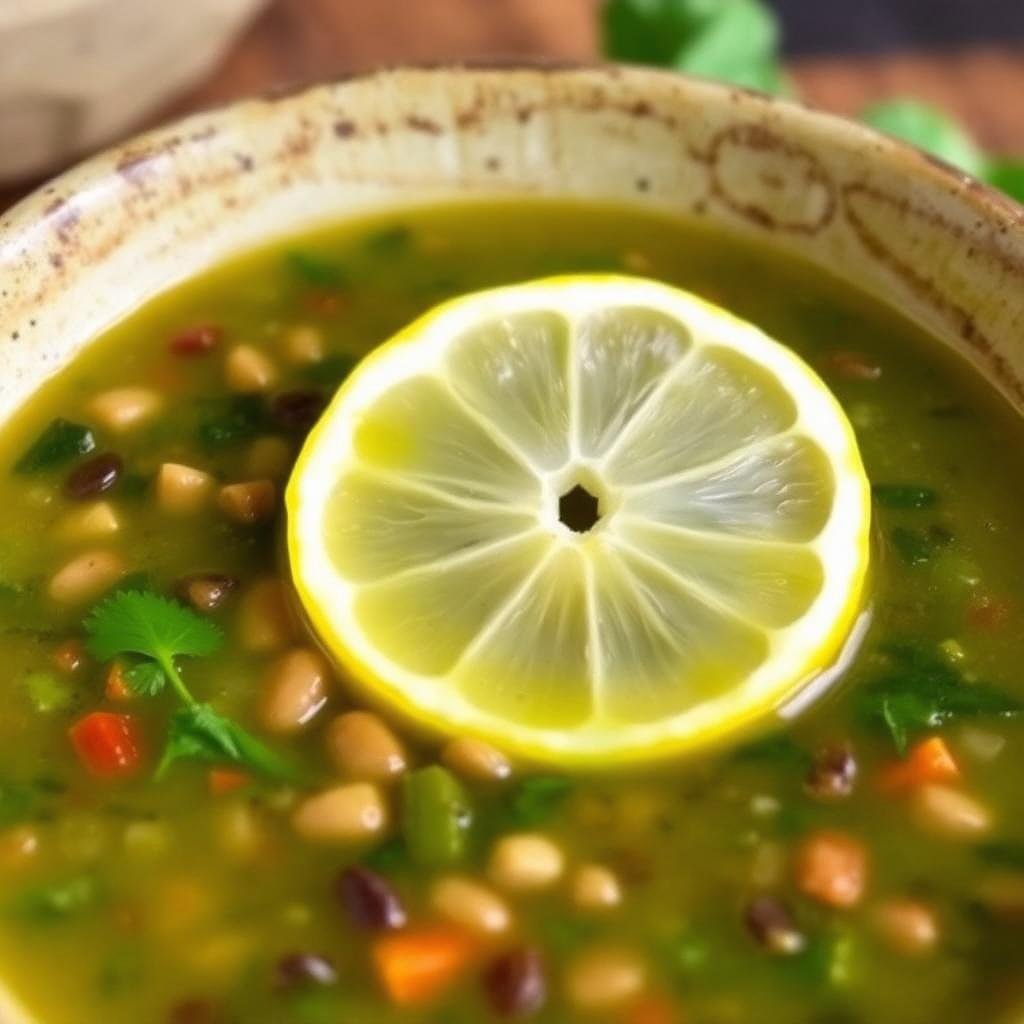 Halal Lentil and Swiss Chard Soup (Lemon)