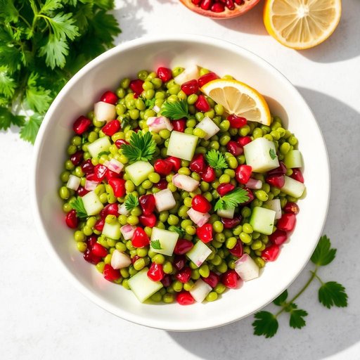 Halal Green Lentil and Pomegranate Salad