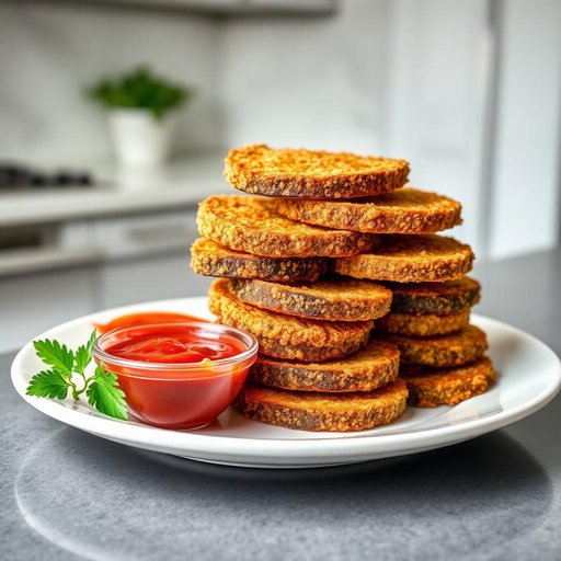 Halal Crispy Air Fryer Eggplant Slices (Breaded)