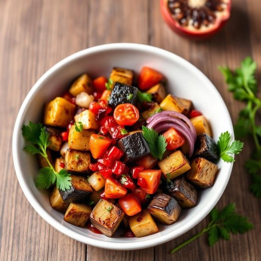 Halal Eggplant and Green Pepper Turkish Salad (Cold)