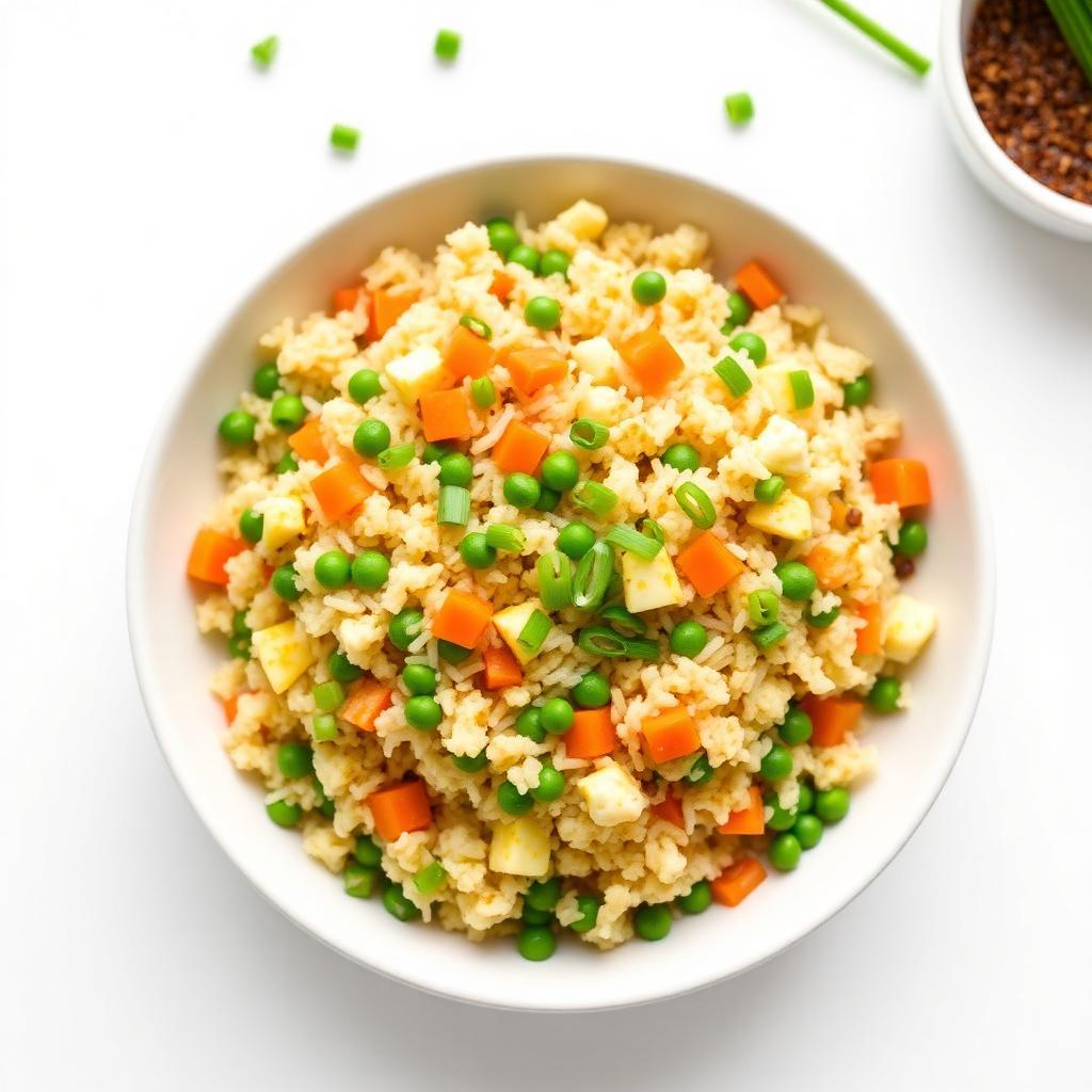 Halal Cauliflower Fried Rice (with Peas and Carrots)