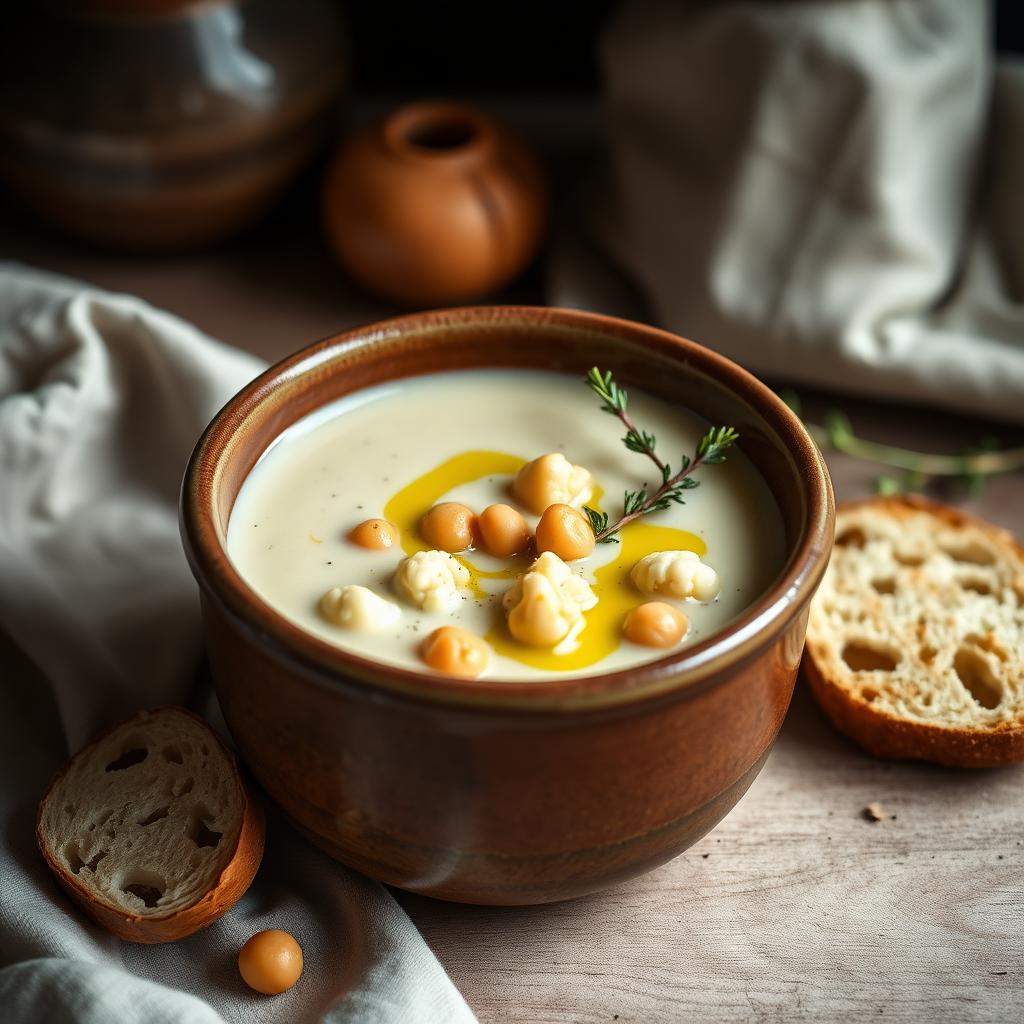 Halal Cauliflower and Chickpea Soup (Creamy)