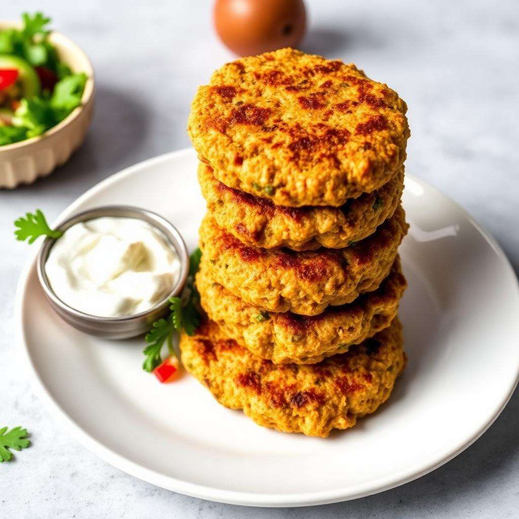 Halal Baked Cauliflower and Lentil Patties (High Protein)