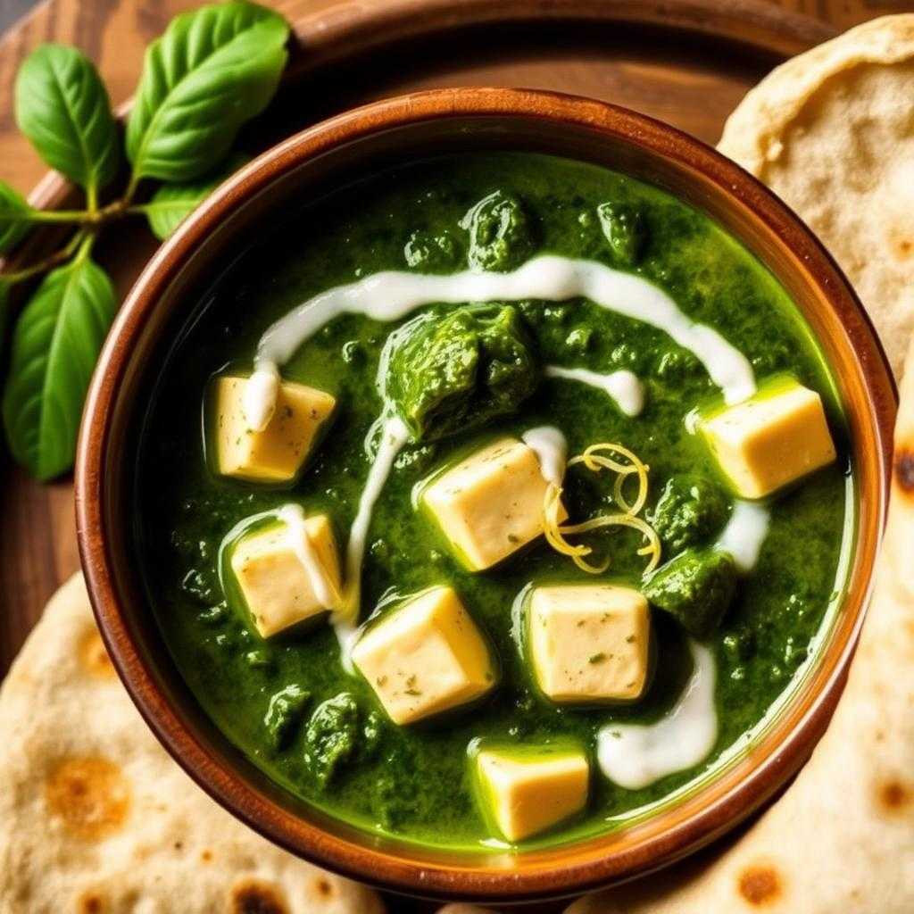 Halal Paneer Saag Curry (with Fresh Spinach)