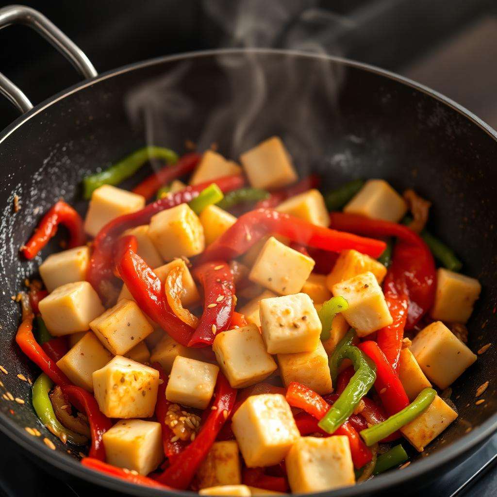 Halal Paneer and Bell Pepper Stir Fry (Indian)