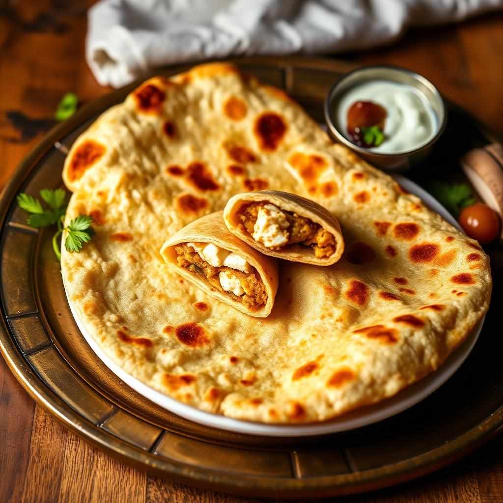 Halal Paneer Paratha (Stuffed Flatbread Easy)