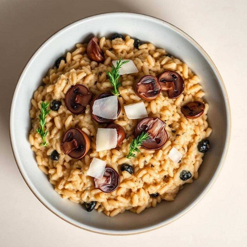 Halal Mushroom and Brown Rice Risotto (Healthy)