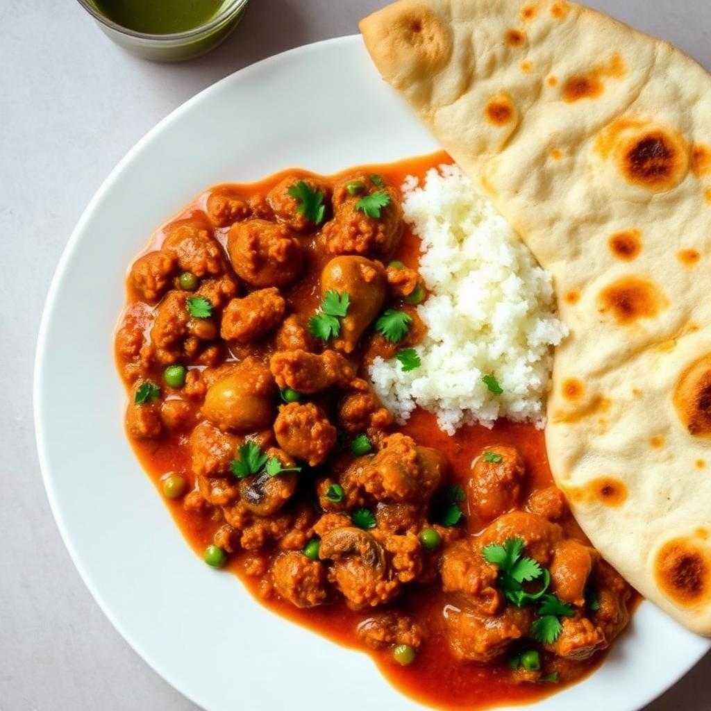 Halal Mushroom Keema Curry (Vegetarian Indian)