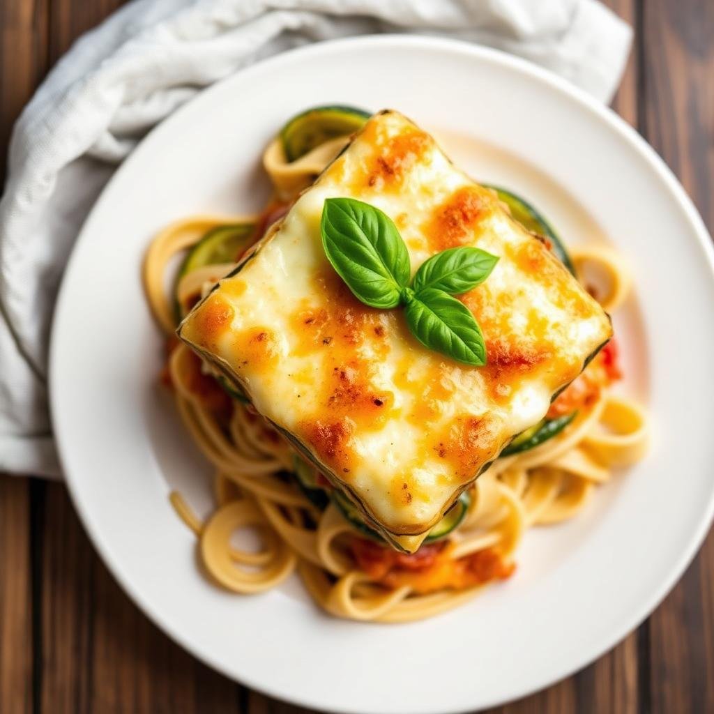 Halal Zucchini and Ricotta Baked Pasta (Vegetarian)