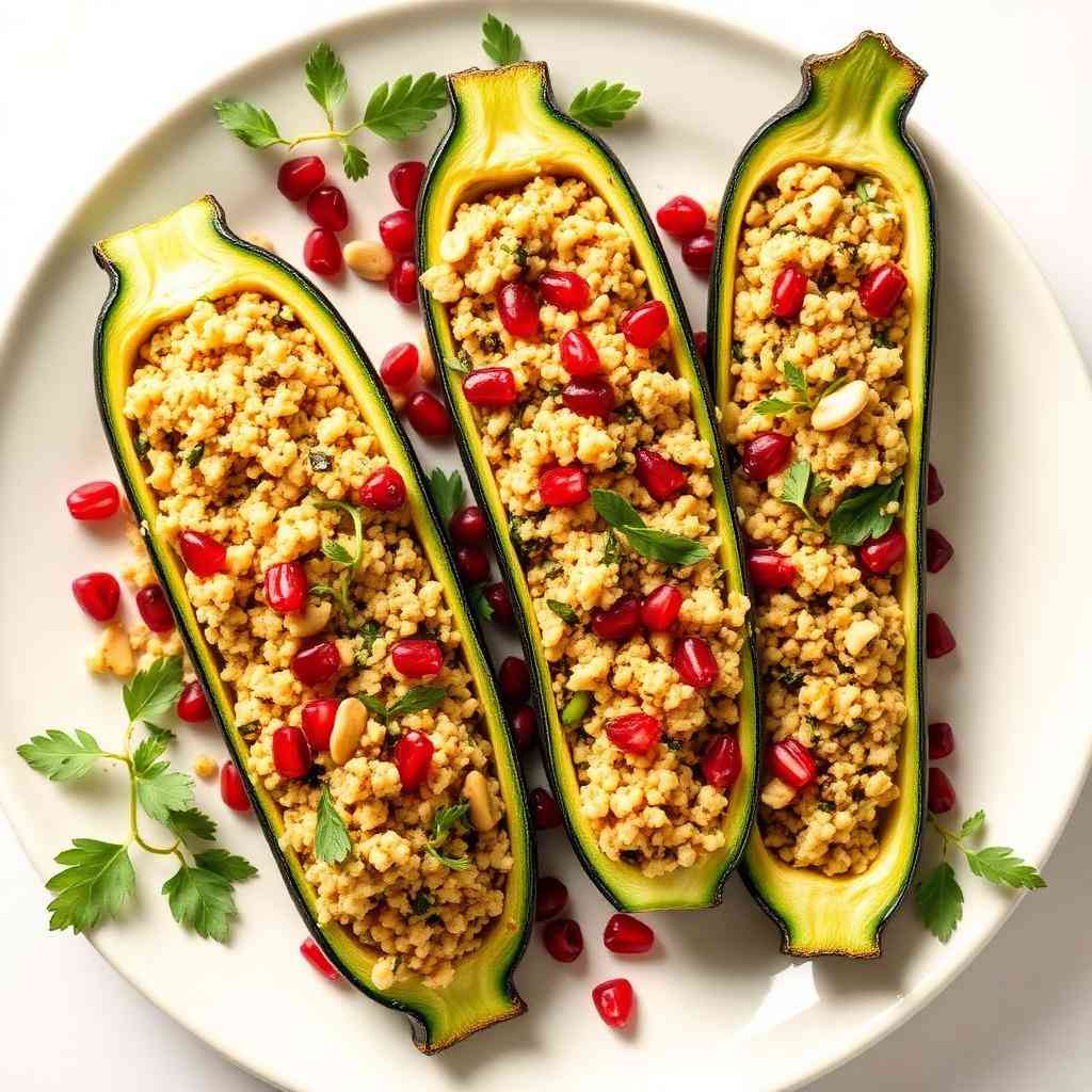 Halal Stuffed Zucchini with Herbed Couscous