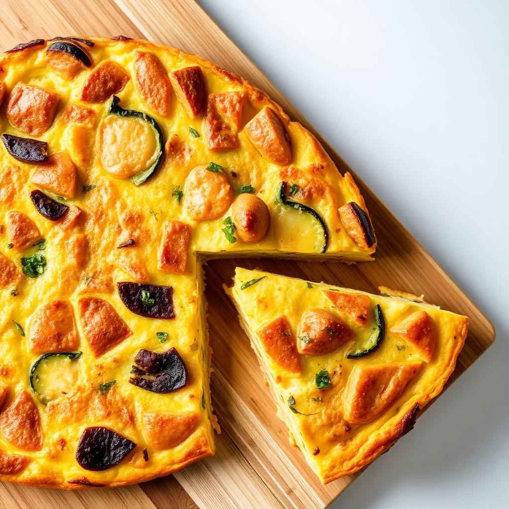 Halal Zucchini and Potato Frittata (Baked Slice)