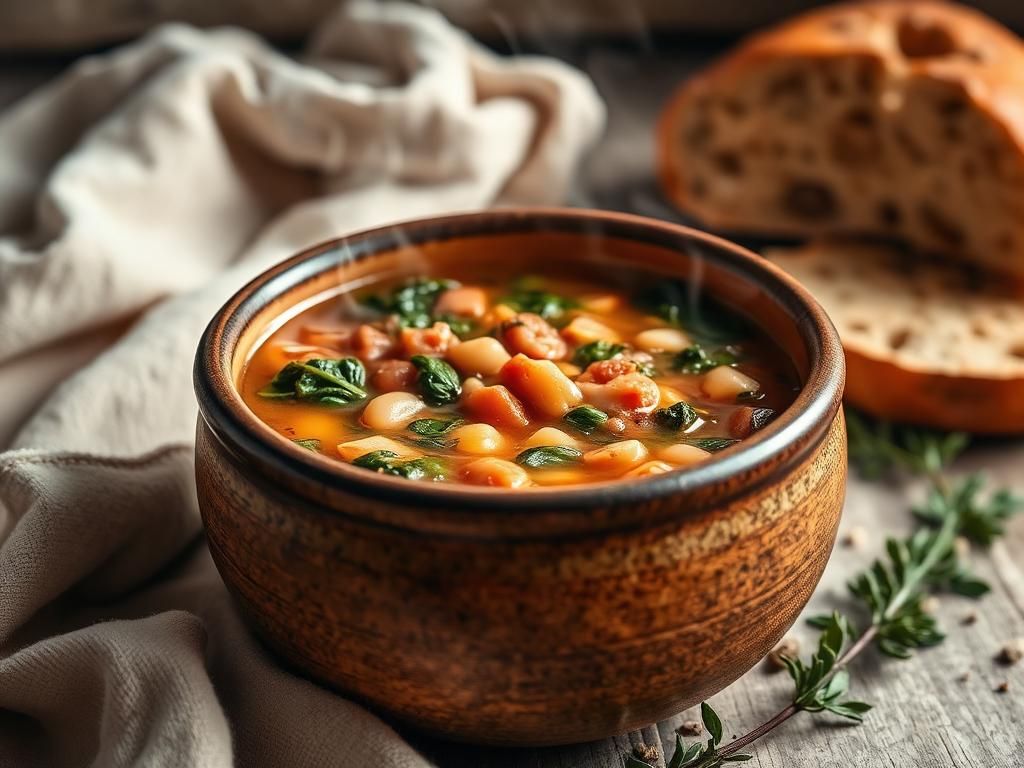 Halal Spinach and Bean Soup (Hearty Warming)