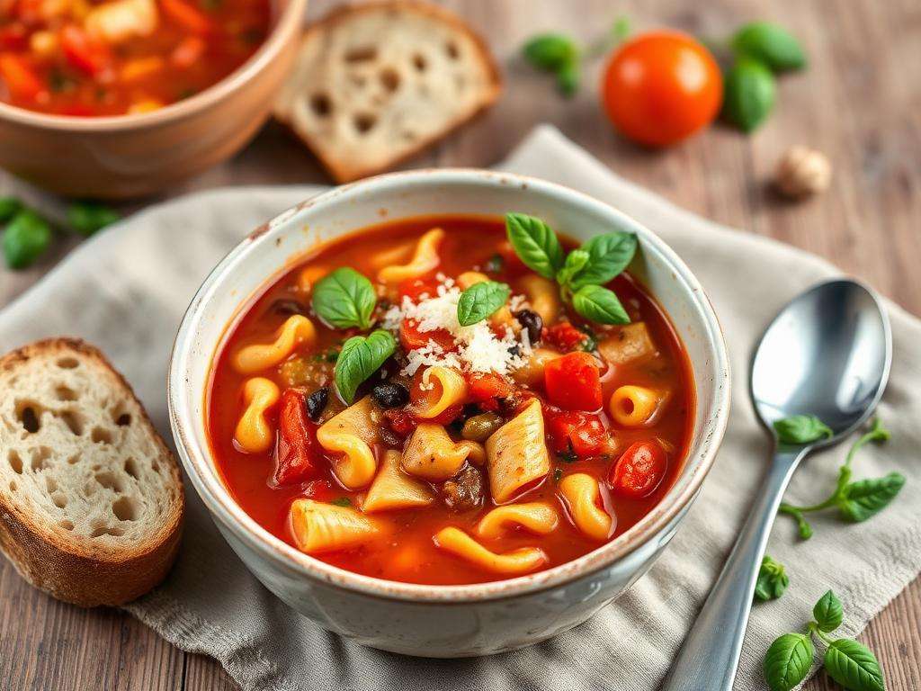 Halal Hearty Vegetable Minestrone Soup (Italian Style)