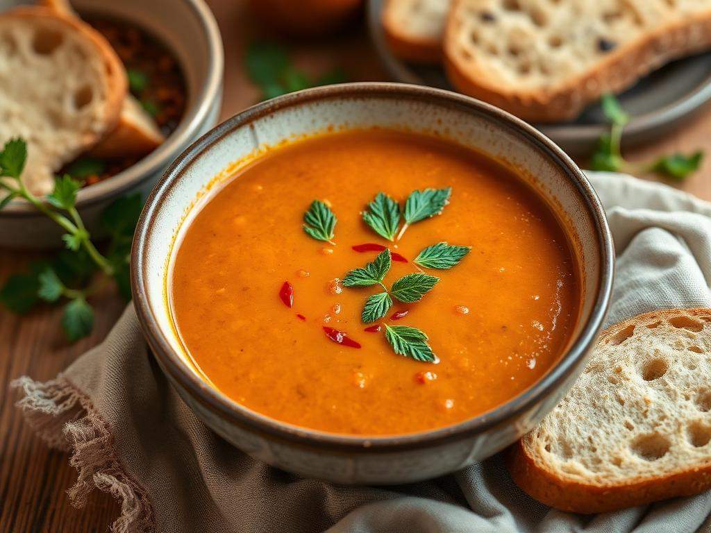 Halal Turkish Ezogelin Red Lentil and Mint Soup