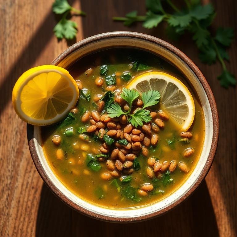 Halal Lebanese Lemon Lentil and Chard Soup
