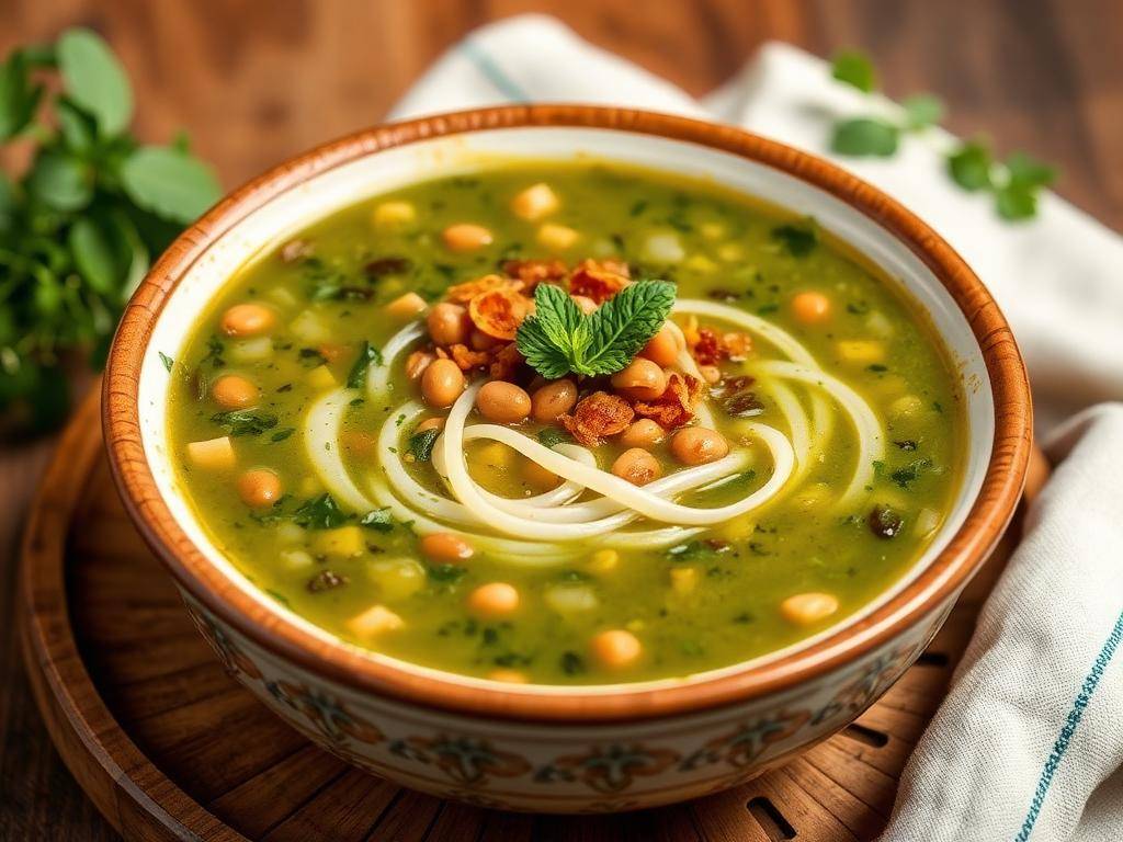 Halal Iranian Herb and Bean Soup (Ash Reshteh)