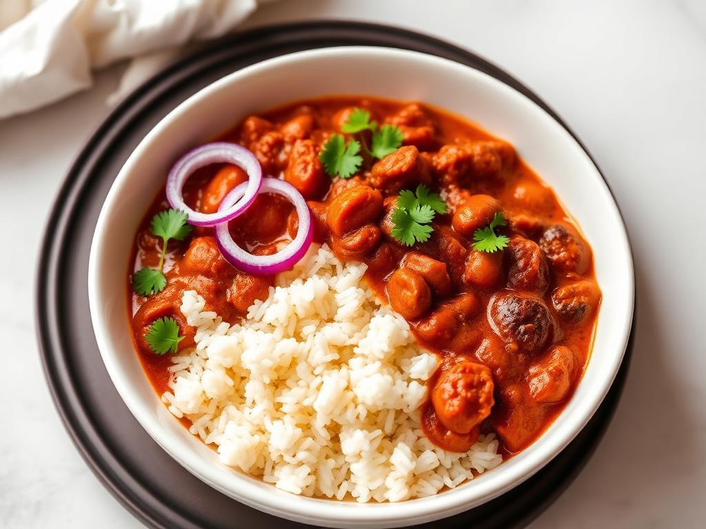 Halal Indian Style Rajma Chawal Bowl (Healthy)