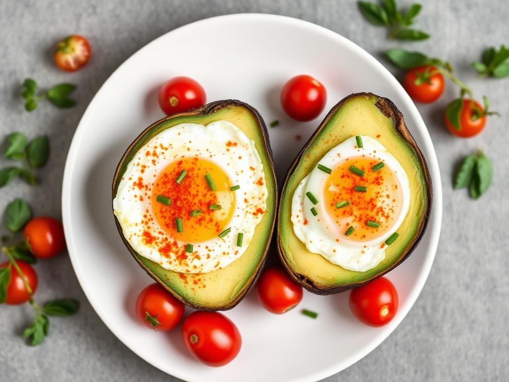 Halal Air Fryer Breakfast Egg and Avocado Boats Recipe