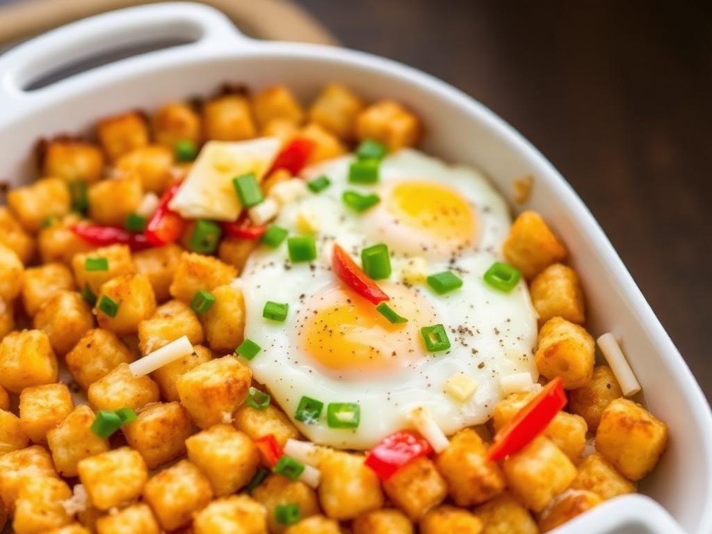 Halal Air Fryer Breakfast Tater Tot Casserole Recipe Healthy Recipe