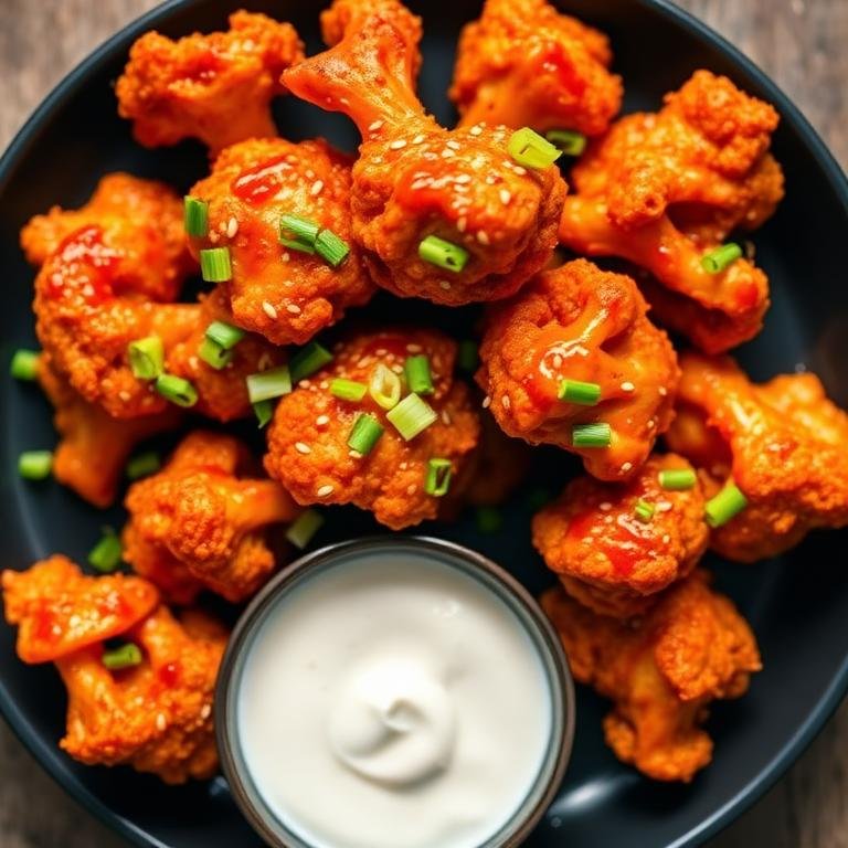 Halal Air Fryer Cauliflower Wings (Spicy Garlic)