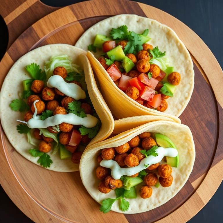 Halal Air Fryer Chickpea Tacos (Crispy Roasted)