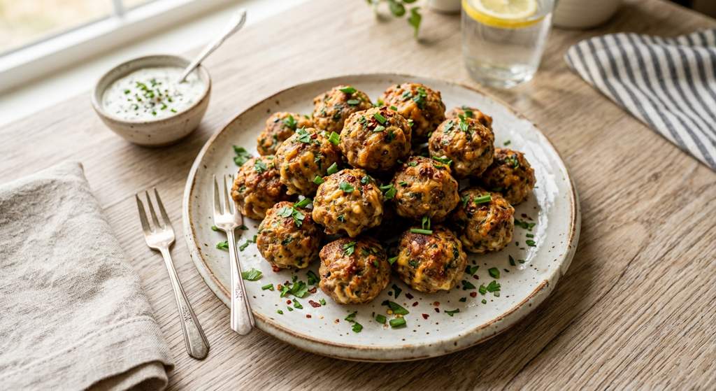 Halal Air Fryer Low Carb Breakfast Sausage Balls Recipe