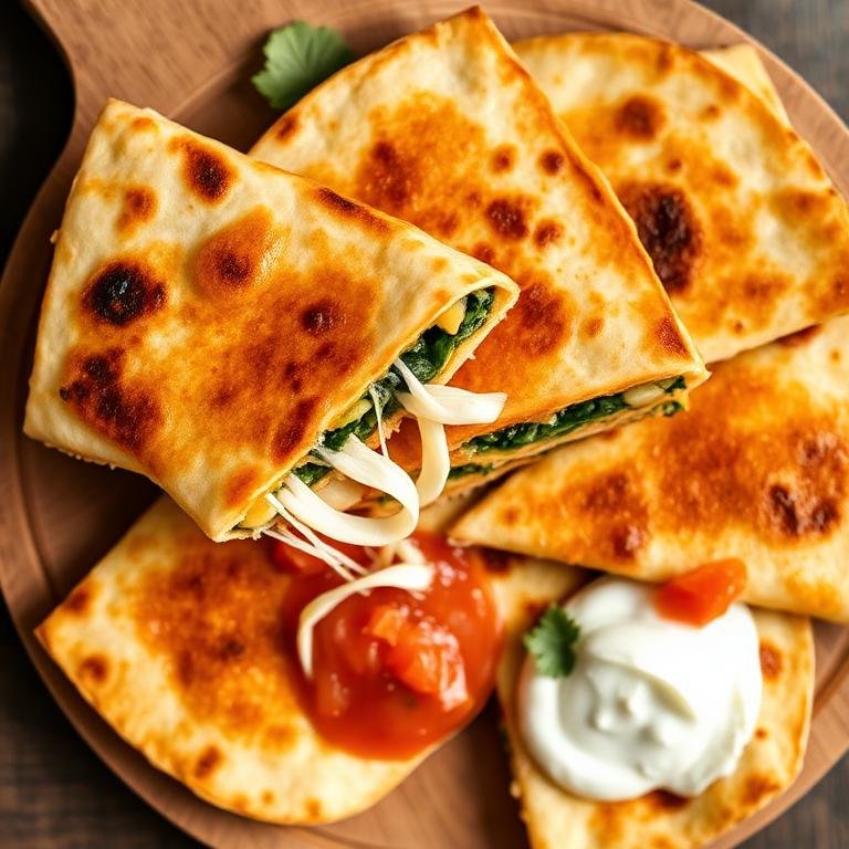 Halal Air Fryer Spinach Corn Quesadilla (Crispy)