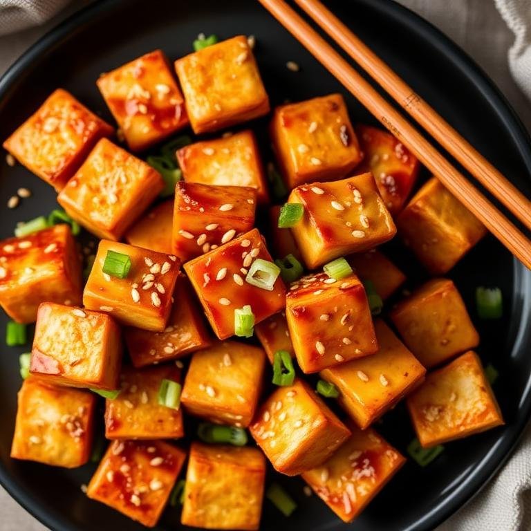 Halal Air Fryer Tofu Bites (Crispy Sesame Ginger)