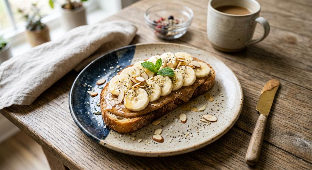 Halal Almond Butter Banana Toast