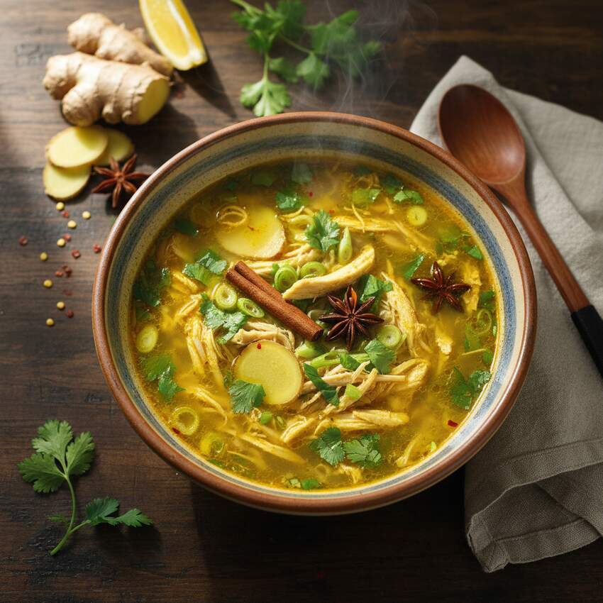 Halal Anti Inflammatory Ginger Chicken Soup