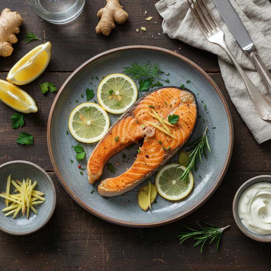 Halal Anti Inflammatory Lemon Ginger Salmon