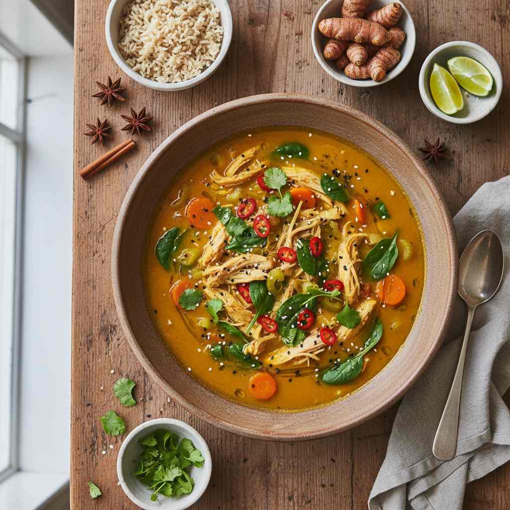 Halal Anti Inflammatory Turmeric Ginger Chicken Soup Recipe
