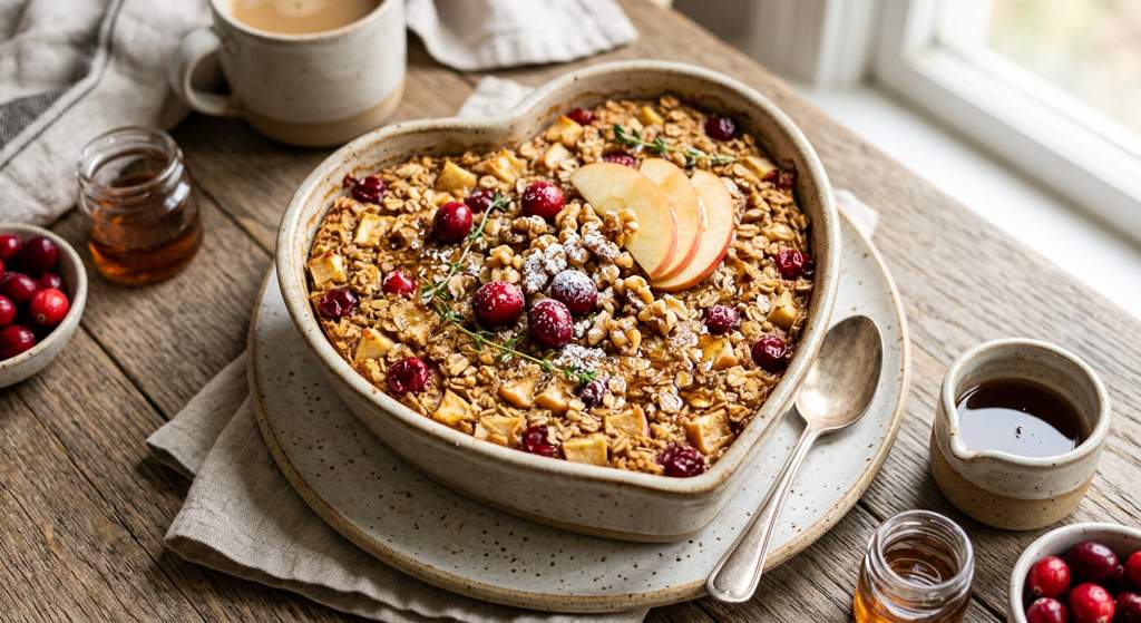 Halal Apple Cranberry Baked Oatmeal
