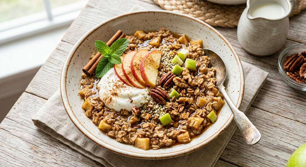 Halal Baked Apple Pie Protein Oats Recipe