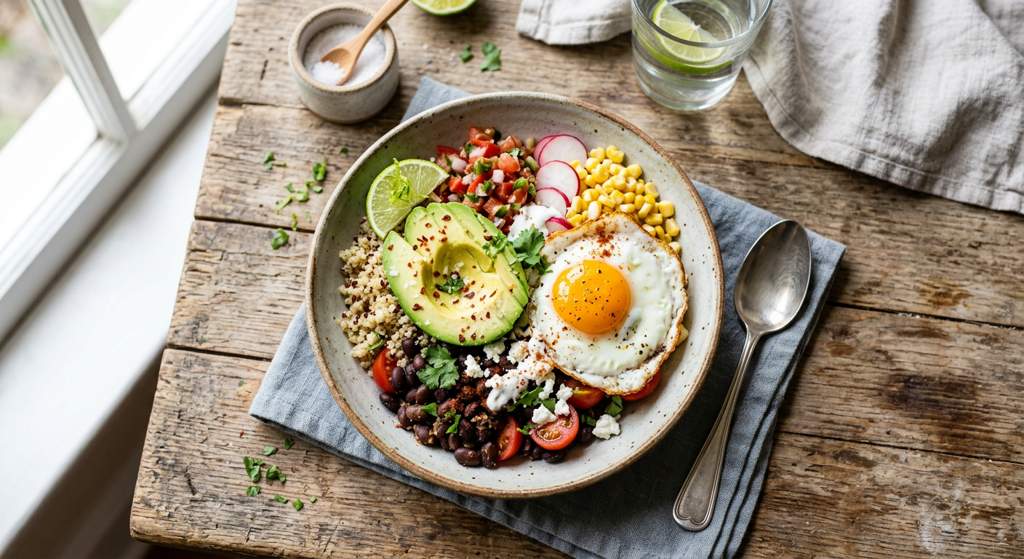 Halal Avocado Black Bean Breakfast Bowl