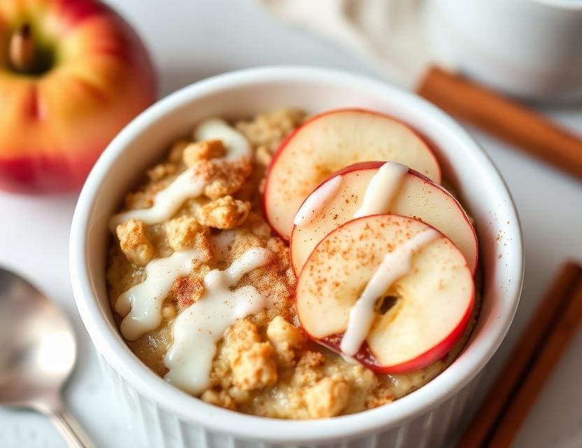 Halal Baked Apple Cinnamon Roll Overnight Oats Recipe