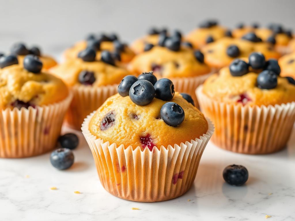 Halal Baked Blueberry Lemon Protein Muffins Recipe