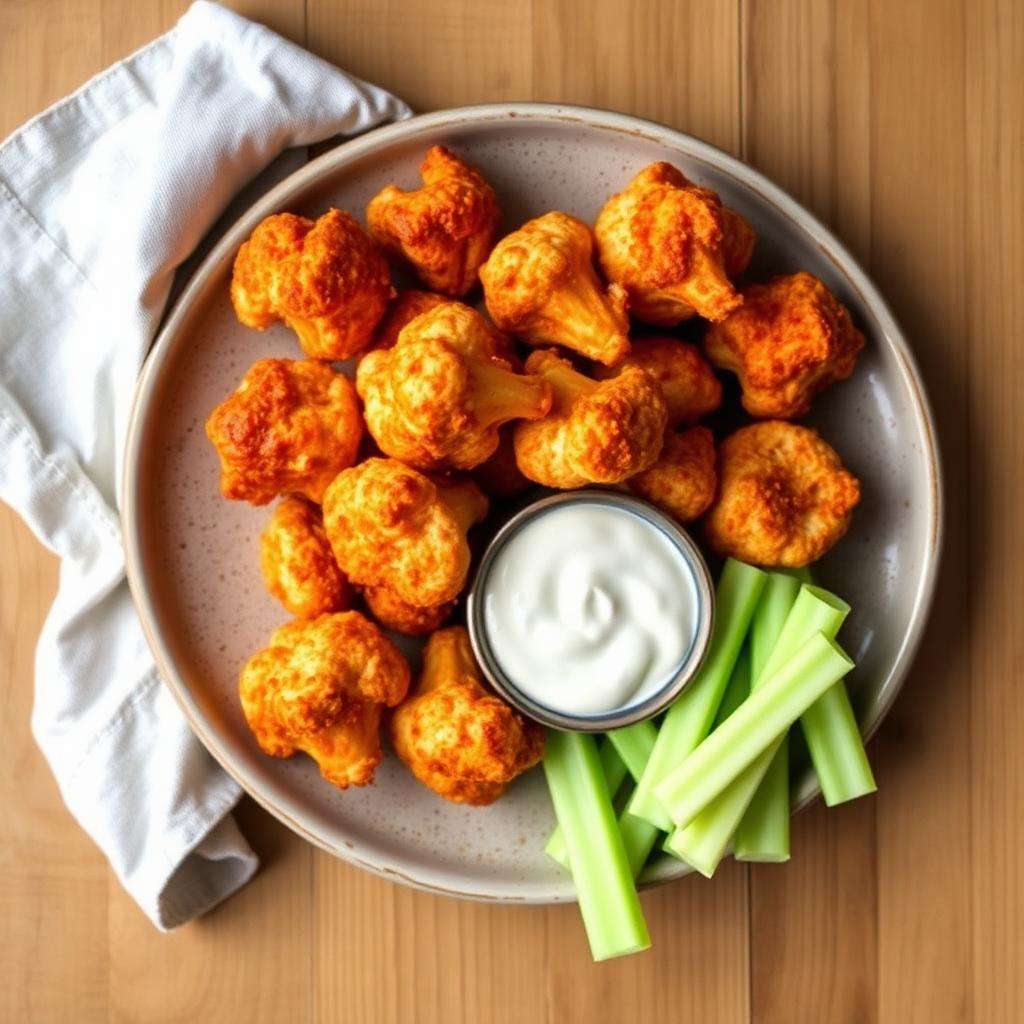 Halal Baked Cauliflower Buffalo Bites (Gluten Free)