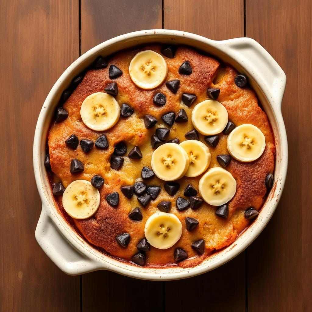 Halal Baked Chocolate Banana Breakfast Bread Pudding Recipe