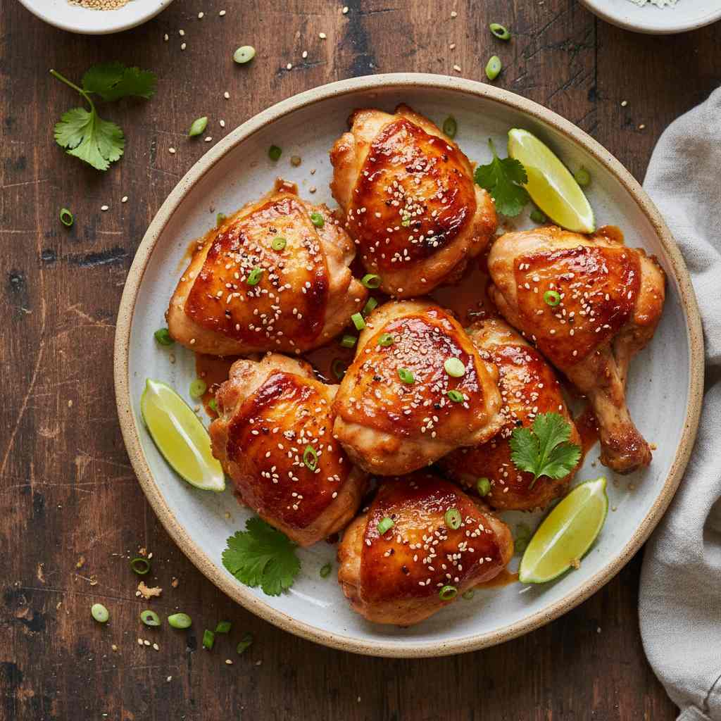 Halal Baked Honey Sriracha Chicken Thighs Recipe