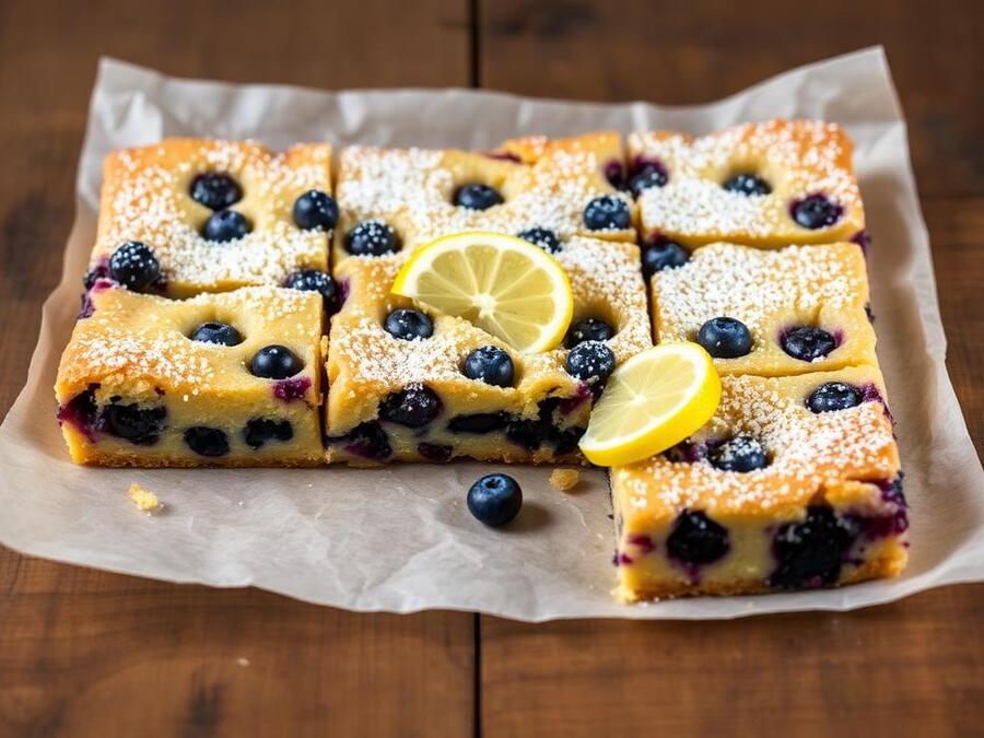 Halal Baked Lemon Blueberry Breakfast Bars Recipe