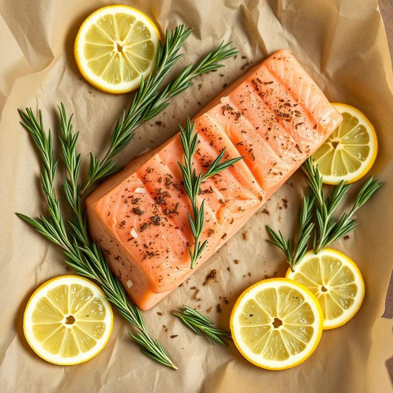 Halal Baked Lemon Rosemary Salmon Recipe