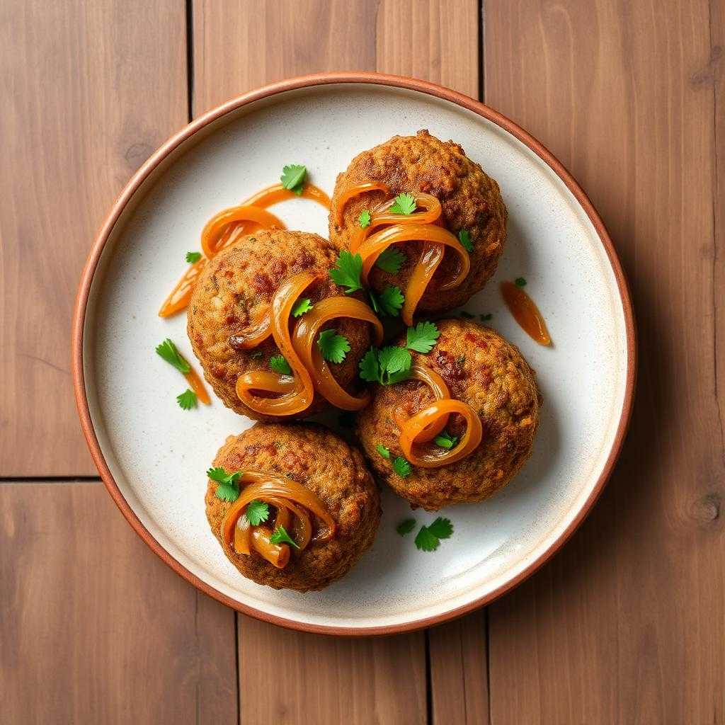 Halal Baked Lentil Kibbeh with Caramelized Onion
