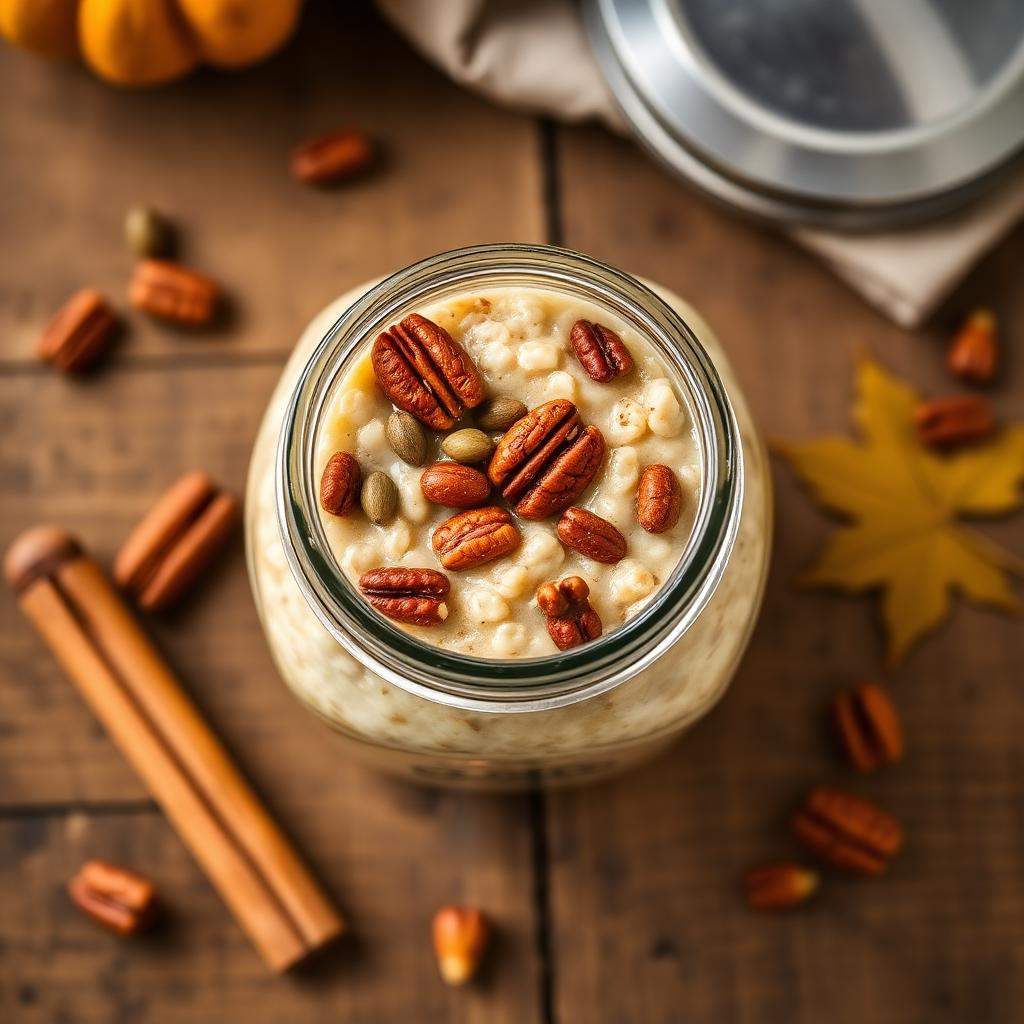 Halal Baked Pumpkin Pecan Overnight Oats Recipe