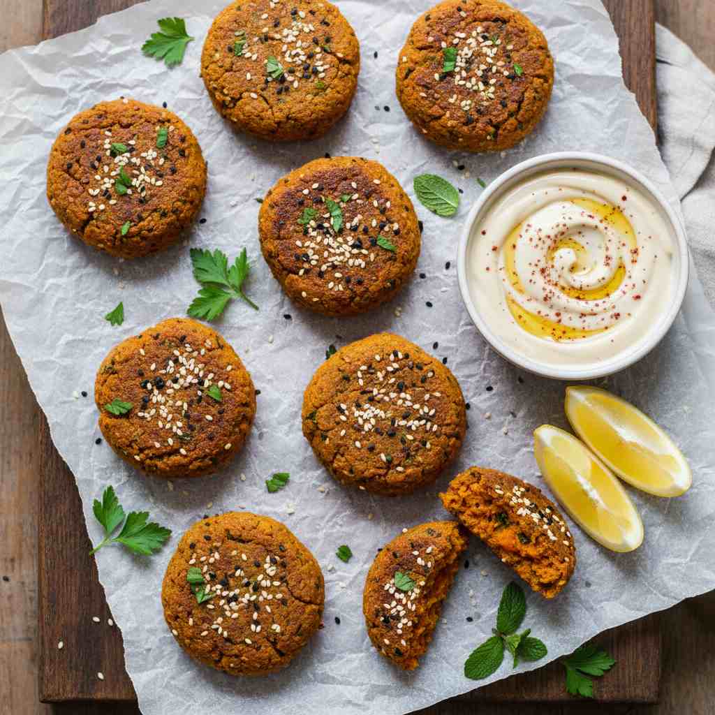 Halal Baked Sweet Potato Falafel (Gluten Free Healthy)