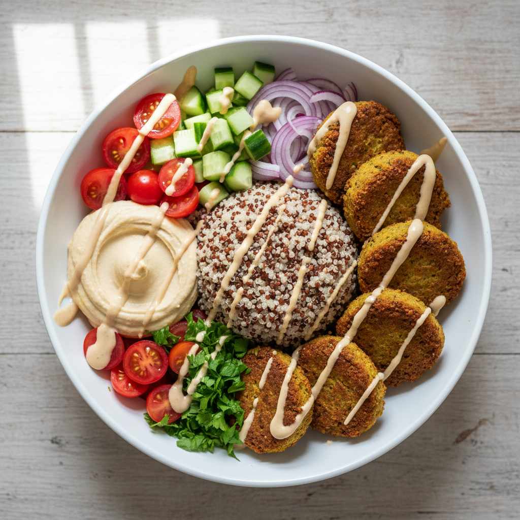 Halal Baked Vegetarian Falafel Bowl (High Protein)