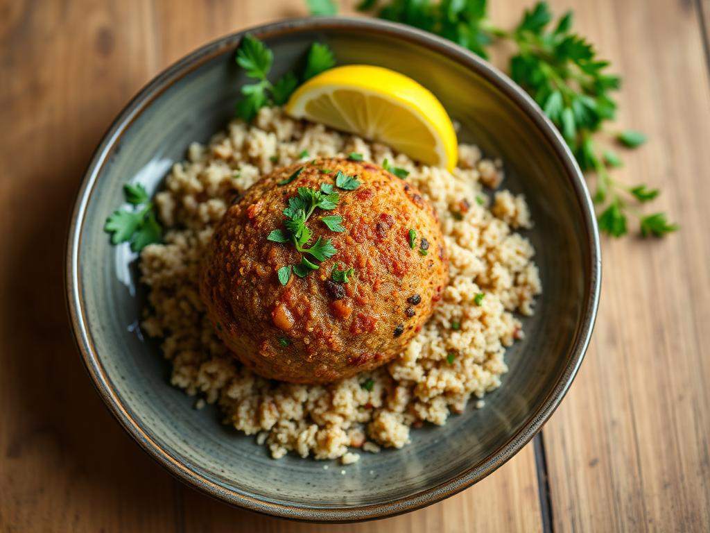 Halal Baked Vegetarian Kibbeh (Bulgur Healthy)